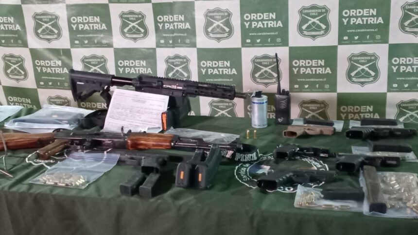 Armas usadas en violento robo a sucursal de Brinks en Rancagua