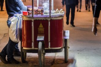 Fiscalizan carros de comida callejera en Estación Central por aceites insalubres