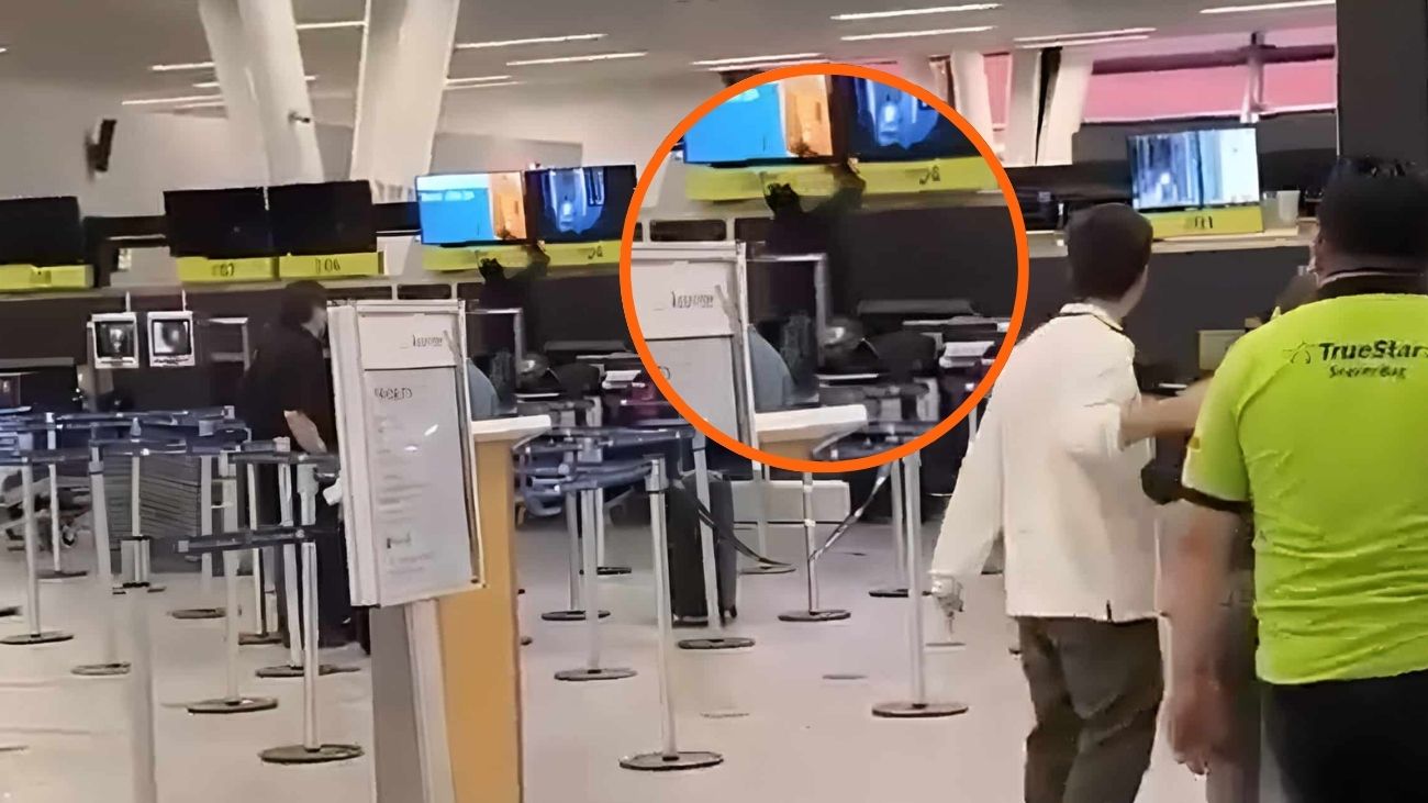 Pasajero haitiano detenido tras causar daños en Aeropuerto de Santiago Pasajero haitiano detenido tras causar daños en Aeropuerto de Santiago