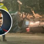 El vehículo destrozado de Cristóbal Campos tras grave accidente automovilístico