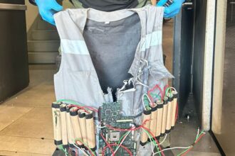 Encuentran supuesto chaleco bomba en ascensor de Concepción resulta ser un trabajo escolar