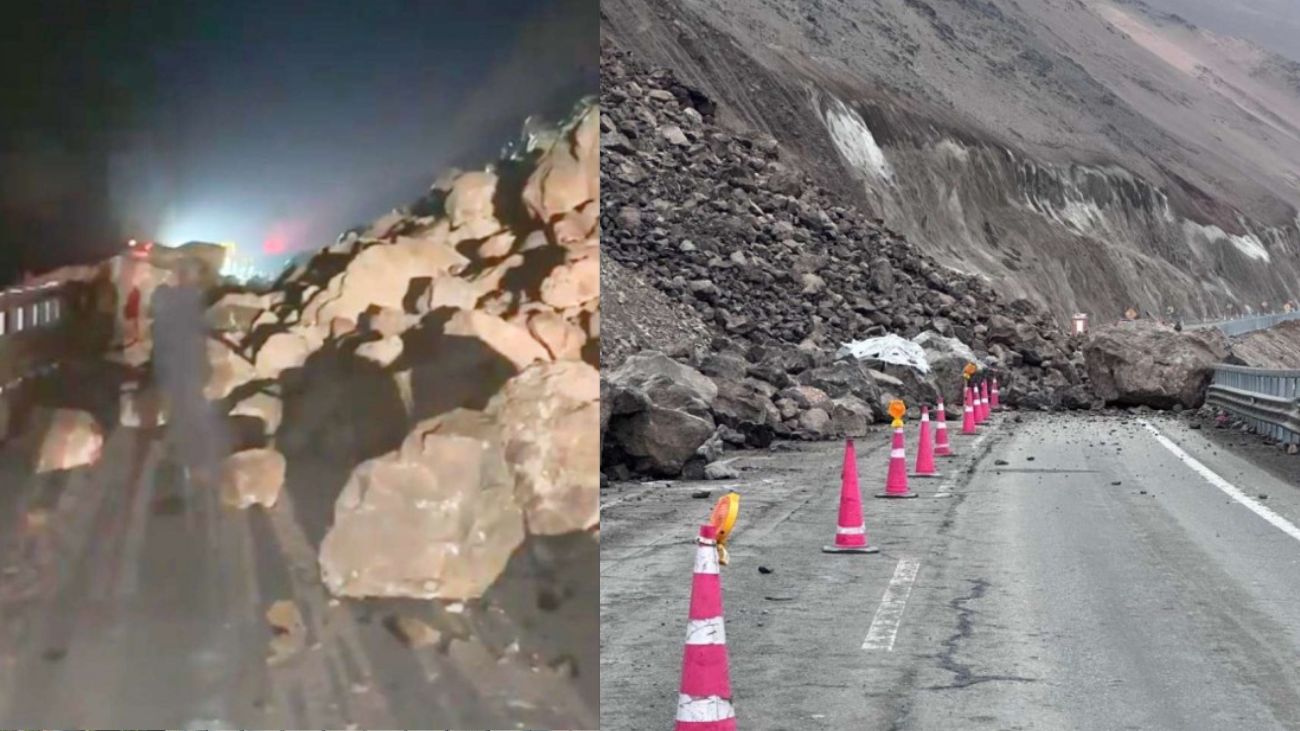 Desprendimientos nocturnos en Cuesta Chinchorro: Ruta 5-Norte bloqueada totalmente Desprendimientos nocturnos en Cuesta Chinchorro: Ruta 5-Norte bloqueada totalmente