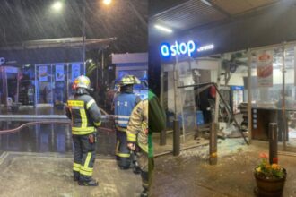 Robo frustrado y explosión en intento de atraco en sucursal bancaria