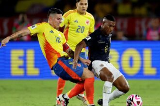Ecuador vence a Colombia 1-0 y se afianza en Eliminatorias Mundial 2026