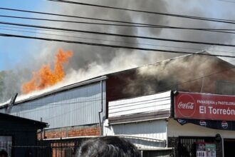 Incendio en panadería El Torreón de Valdivia moviliza a bomberos
