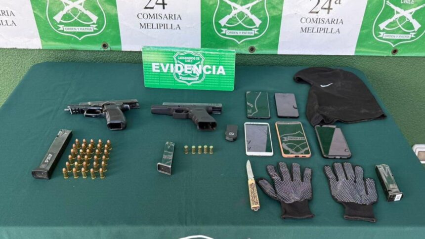 Detienen banda por robo en Melipilla con arma de policía argentina