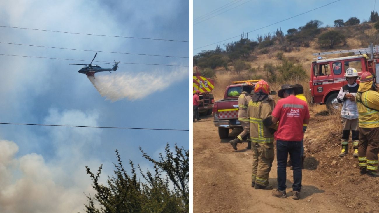 Incendio forestal en Lonquén: controlan avance en sectores cercanos Incendio forestal en Lonquén: controlan avance en sectores cercanos