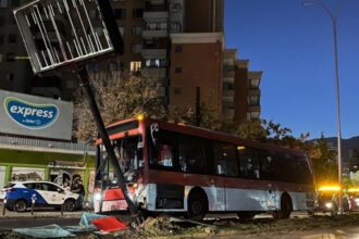 Bus RED choca en Ñuñoa al evitar atropellar a un perro