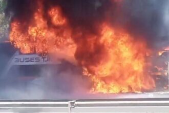 Incendio de bus en Ruta 5 Sur: incertidumbre y tránsito suspendido