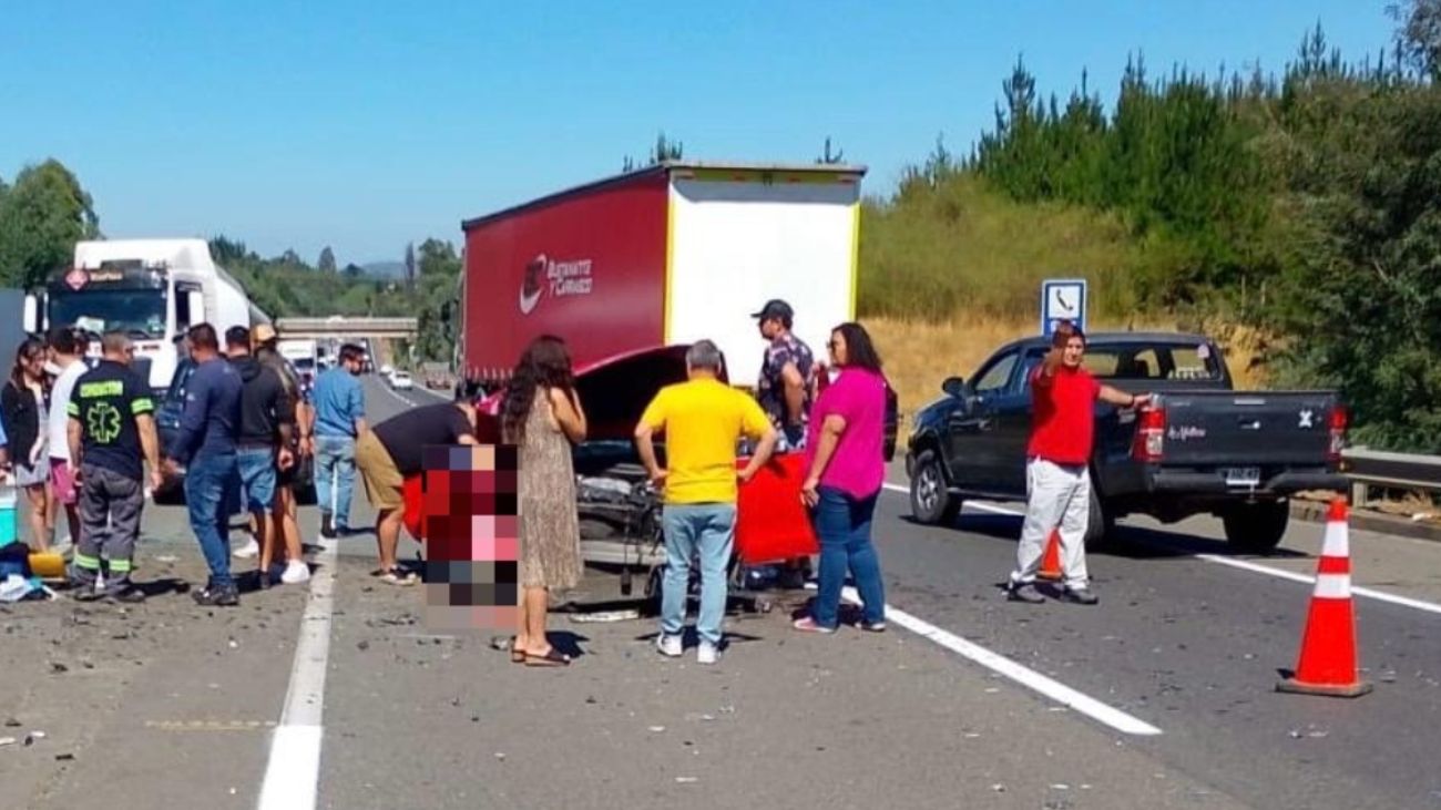 Fatal colisión en la Ruta del Itata genera congestión vehicular Fatal colisión en la Ruta del Itata genera congestión vehicular
