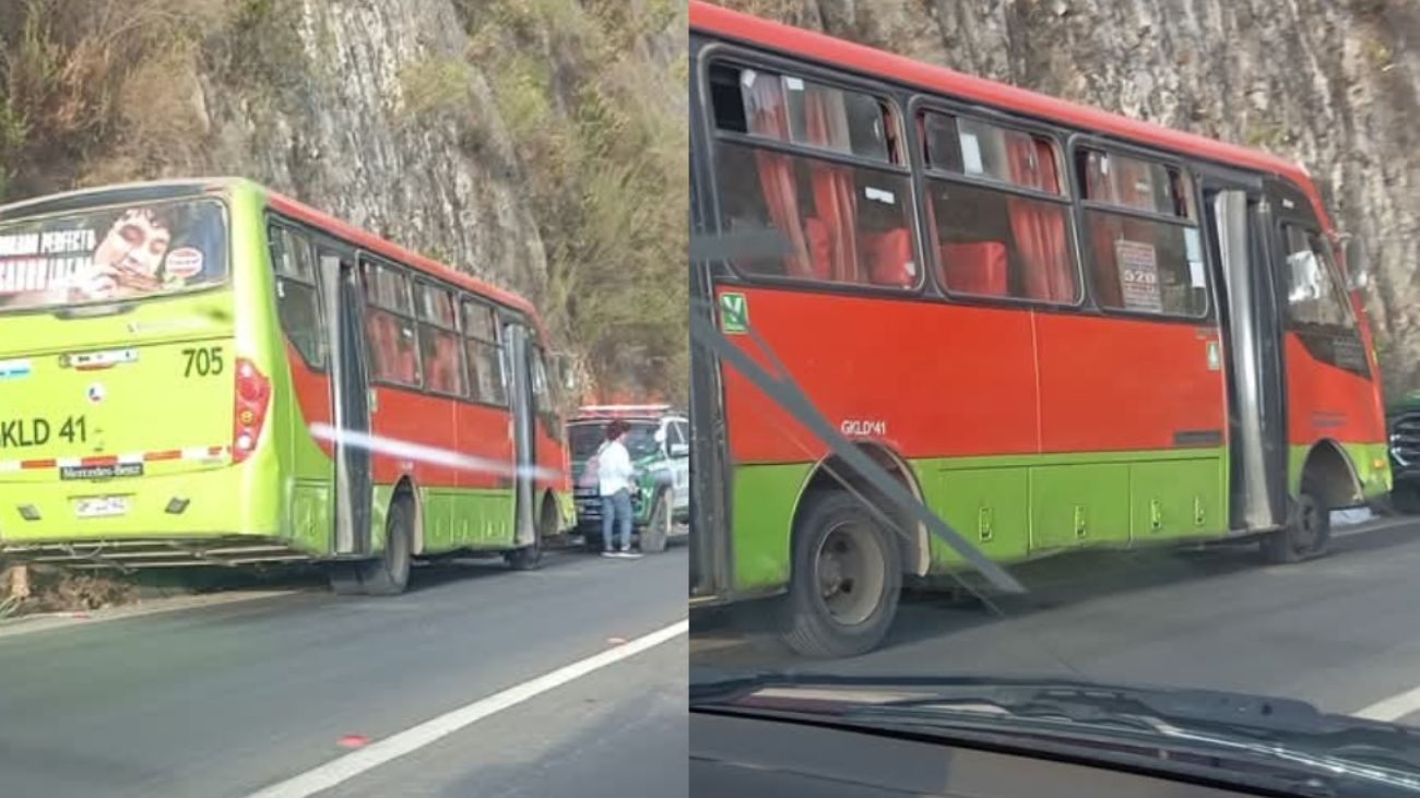 Accidente en Valparaíso: Bus choca contra cerro evitando desbarrancar Accidente en Valparaíso: Bus choca contra cerro evitando desbarrancar