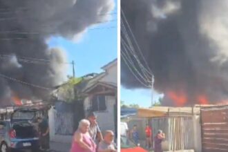 Incendio en La Granja: Bomberos trabajan para controlar siniestro estructural
