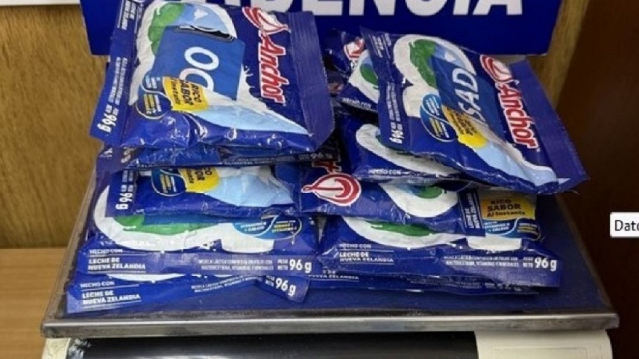 Descubren pasta base de cocaína en supuesta leche en polvo