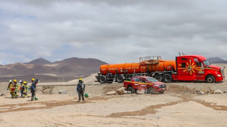 Simulacro en Codelco prueba respuesta ante emergencia con derrame de ácido sulfúrico