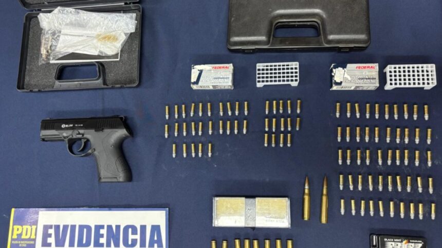 Detenido en La Unión por ley de armas: pistola y munición incautadas