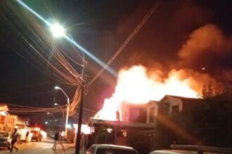 Incendio en Tomé: Adulto mayor fallece y casas consumidas