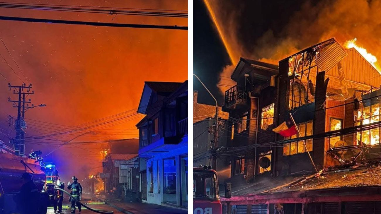 Incendio en Ancud deja 60 locales afectados y 300 damnificados Incendio en Ancud deja 60 locales afectados y 300 damnificados