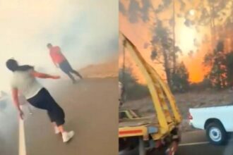 Dramático escape en incendio forestal: madre y hija sobreviven a lo aterrador