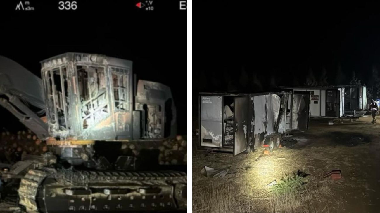 Atentado incendiario en Arauco: destrucción de maquinaria en Ruta P-40 Atentado incendiario en Arauco: destrucción de maquinaria en Ruta P-40