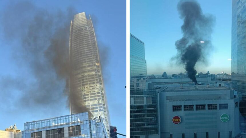 Emanación de humo en el Costanera Center alerta a Santiago