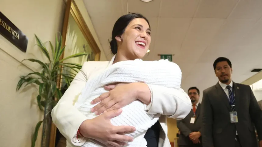 Karol Cariola lleva a su bebé a sesión parlamentaria: opiniones divididas