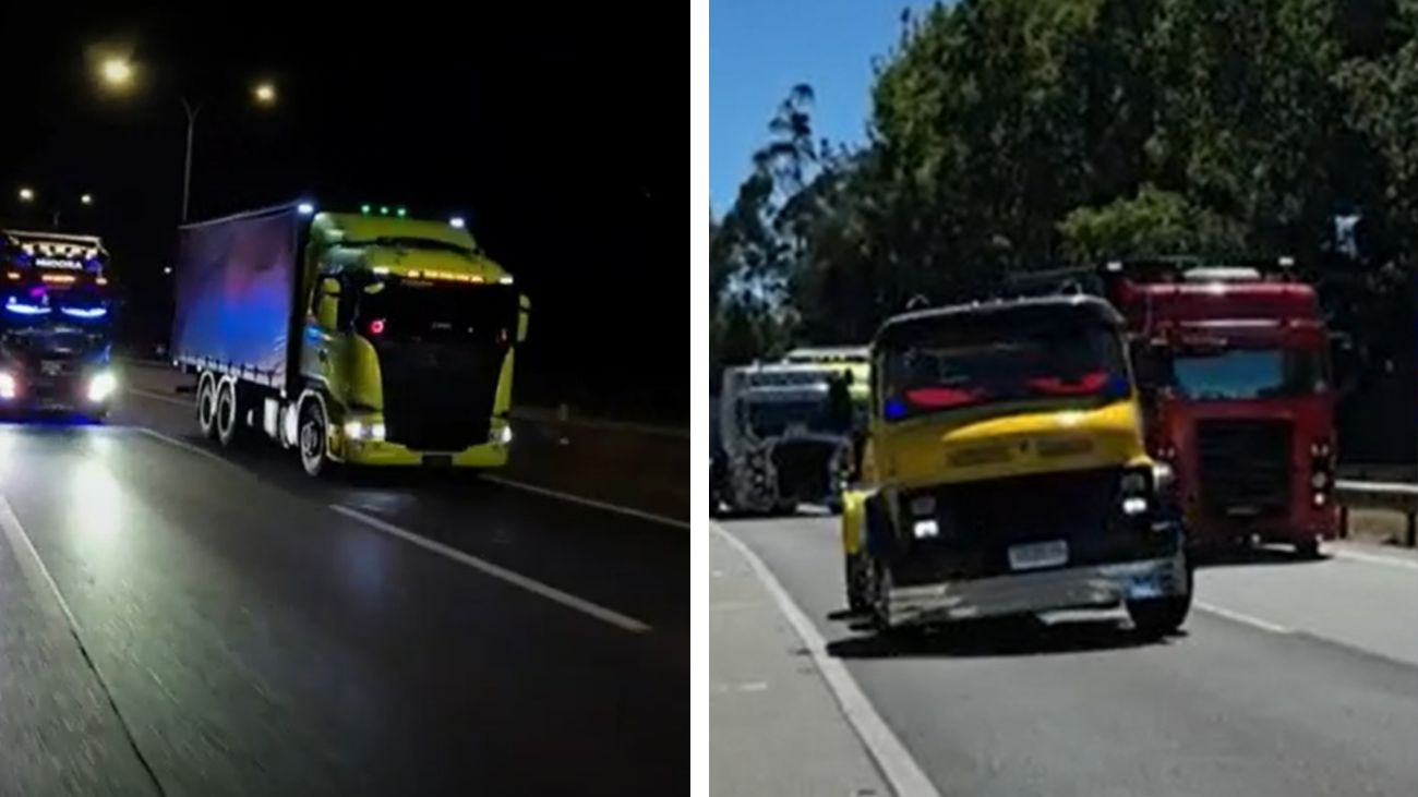 Preocupación por carreras de camiones en Ruta 5 Sur de Chile Preocupación por carreras de camiones en Ruta 5 Sur de Chile