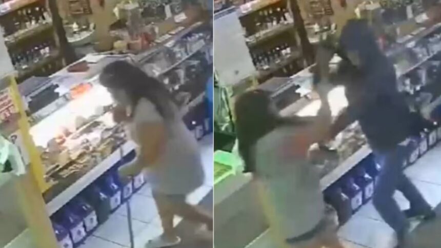 Mujer valiente frustra robo con una escoba en minimarket