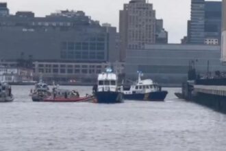 Helicóptero cae al río Hudson en Nueva York: tres rescatados