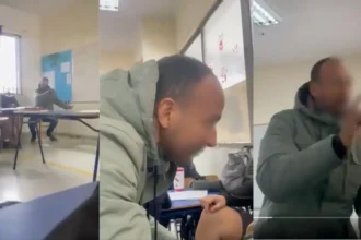 Profesor amenaza a estudiante con pupitre durante discusión sobre celulares