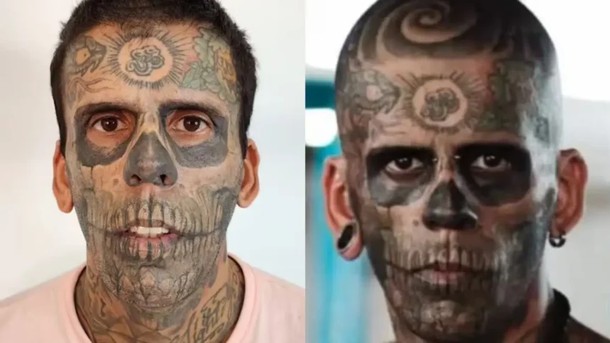 Leandro de Souza, el hombre más tatuado de Brasil, cambia de vida