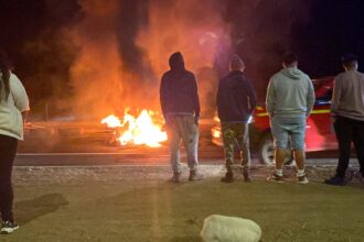 Protesta en Carretera de la Fruta contra TAG y obras inconclusas