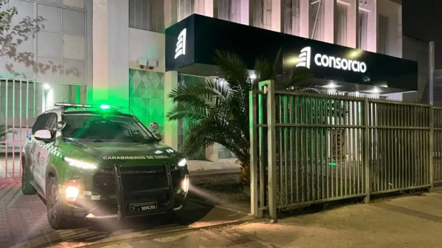 Delincuentes roban banco Consorcio en Maipú durante la madrugada