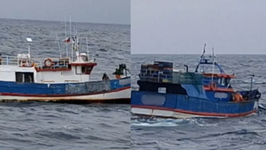 Embarcaciones de pesca ilegal de reineta descubiertas en Los Ríos