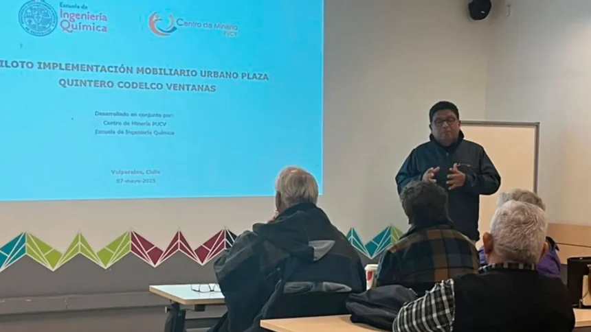 Codelco Ventanas y dirigentes de Quintero y Puchuncaví visitan PUCV para reutilizar escoria de cobre en mobiliario urbano