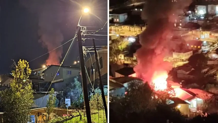 Incendio en Villa Independencia: Bomberos controlan fuego en dos viviendas