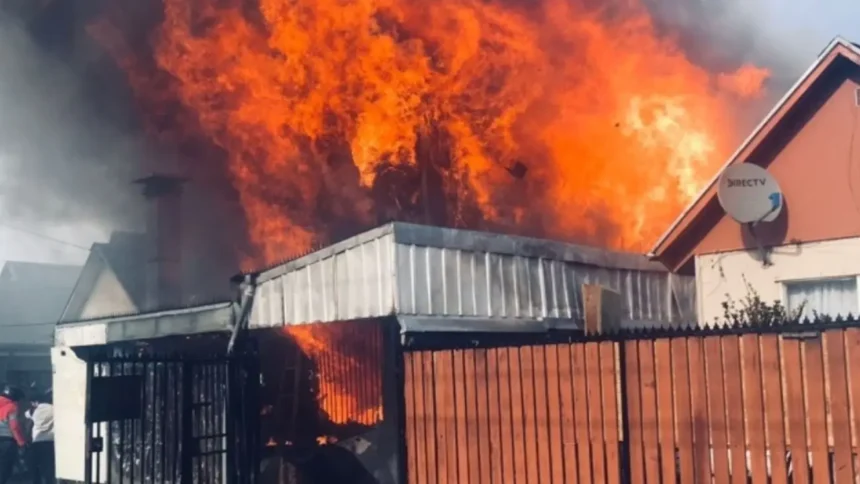 Trágico incendio en Temuco: mujer fallece atrapada en vivienda en llamas
