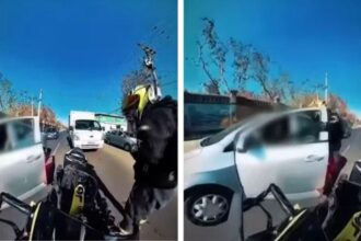 Motociclista retiene a mujer acusada de atropellar a adulto mayor