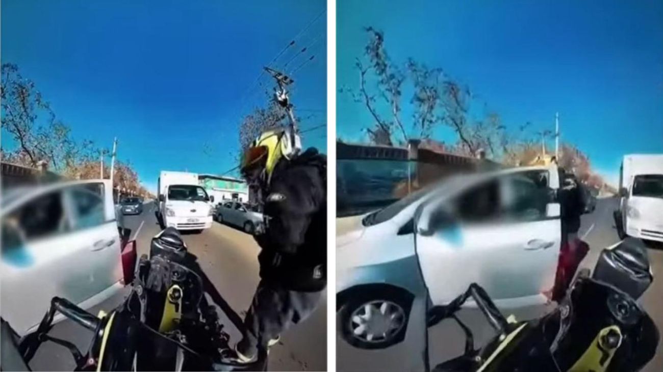 Motociclista retiene a mujer acusada de atropellar a adulto mayor
