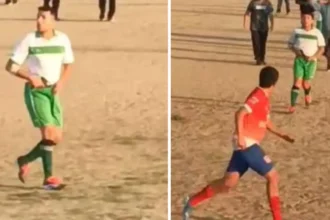 Jugador amenaza con arma a contrincantes en partido de fútbol amateur