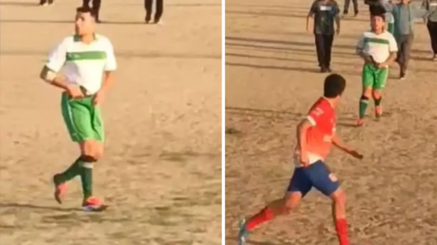 Jugador amenaza con arma a contrincantes en partido de fútbol amateur