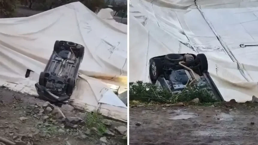 Auto cae sobre domo de la Universidad de Los Andes sin heridos