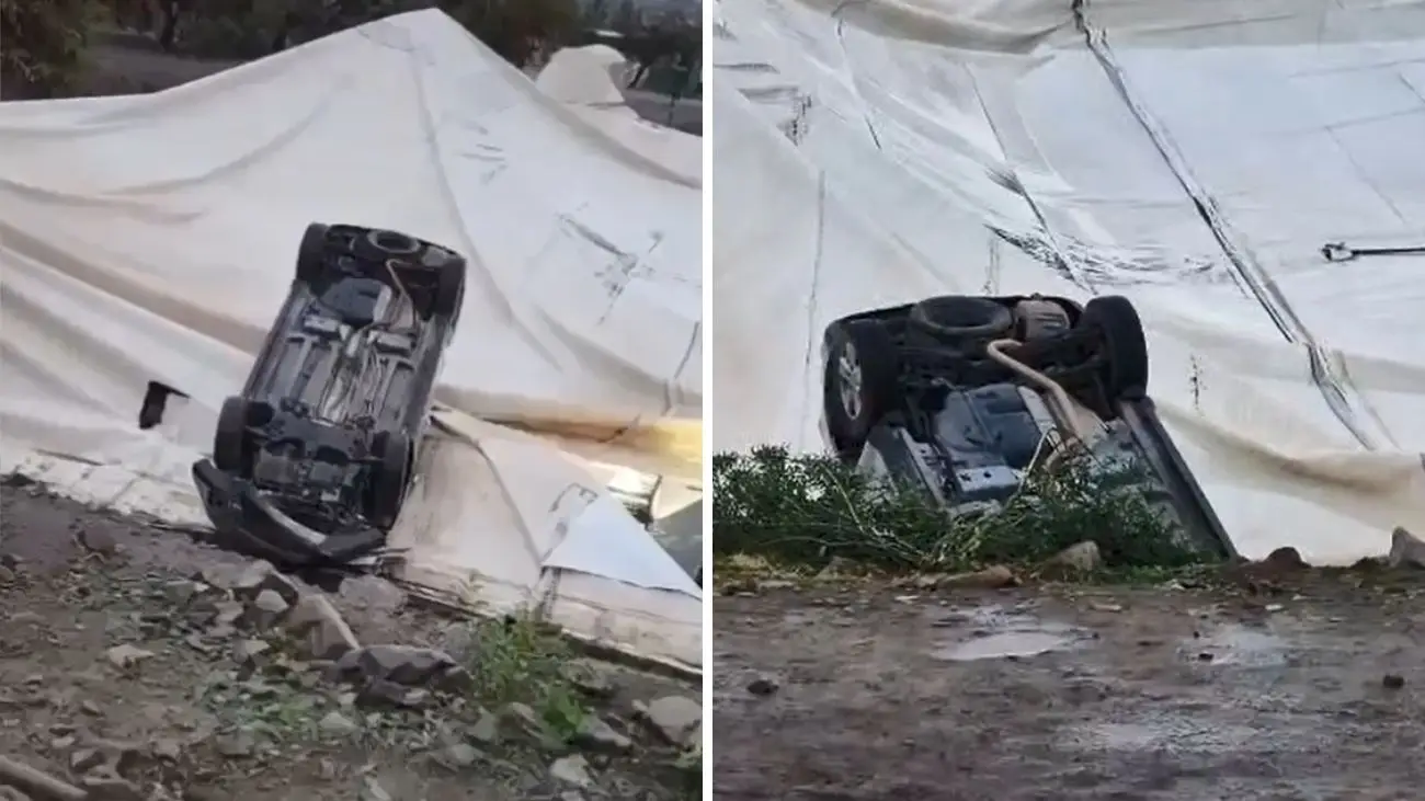 Auto cae sobre domo de la Universidad de Los Andes sin heridos Auto cae sobre domo de la Universidad de Los Andes sin heridos