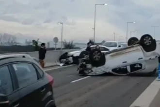 Colisión múltiple en Pudahuel por sedimentos en carretera: no hay heridos graves