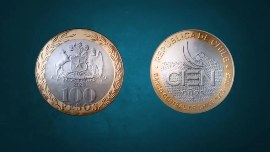 Conmemorativa moneda de $100 del Banco Central de Chile 2025
