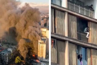 Incendio en edificio de Santiago obliga a evacuación de galería comercial