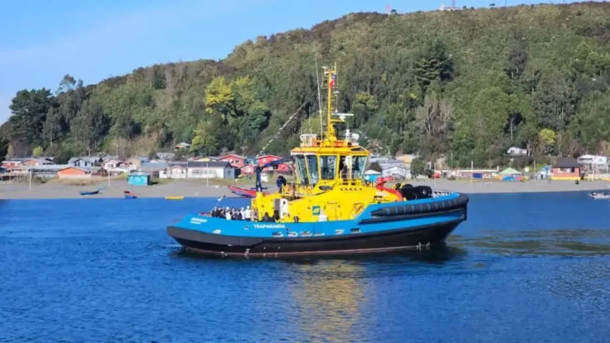 SAAM celebra bautizo del Trapananda, el primer remolcador eléctrico cero emisiones en Puerto Chacabuco