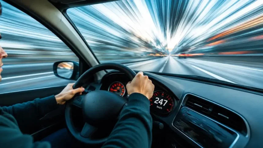Acelerar a 264 km/h: Riesgos para la seguridad vial y el control del vehículo